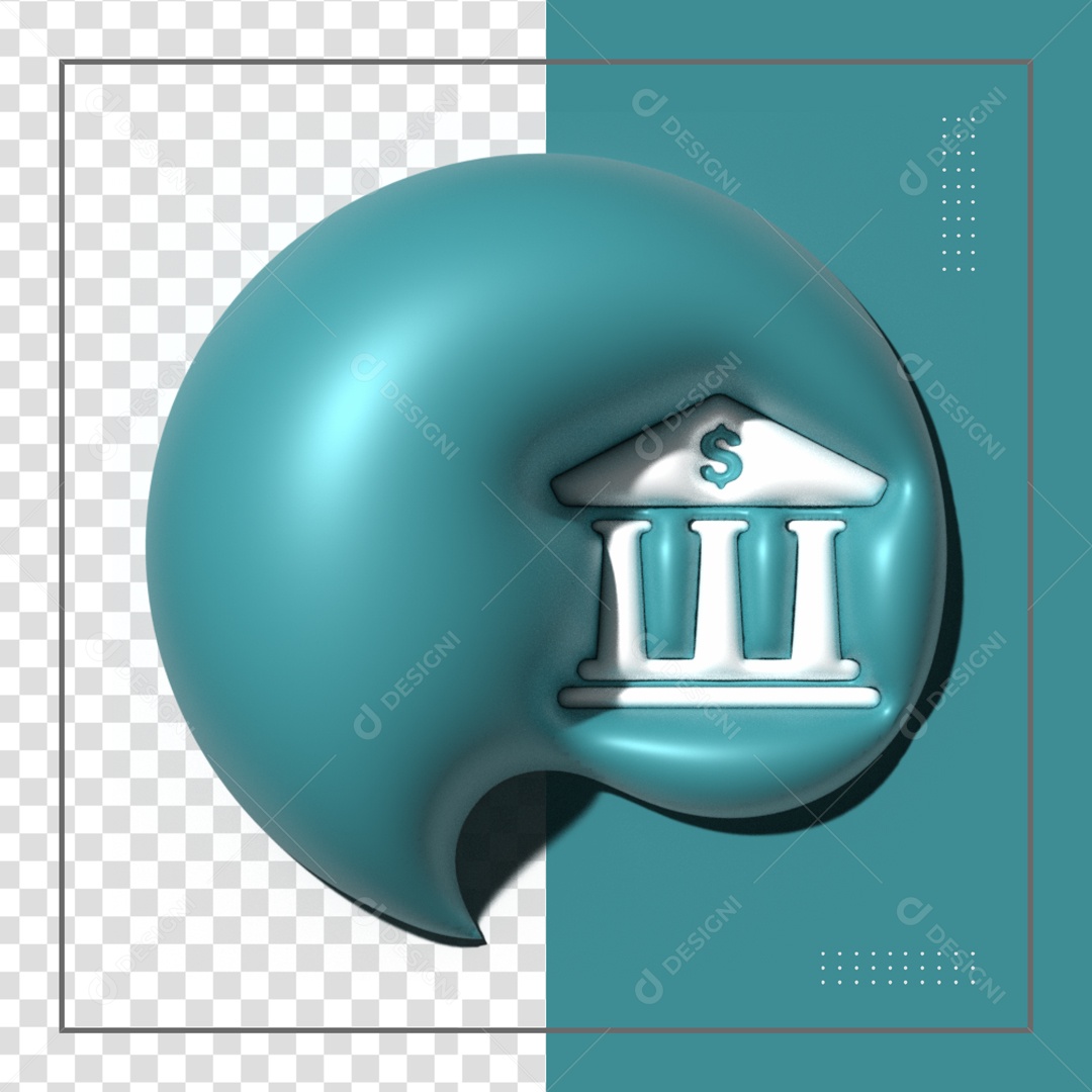 Balão Azul De Casa Da Moeda Elemento 3D PSD