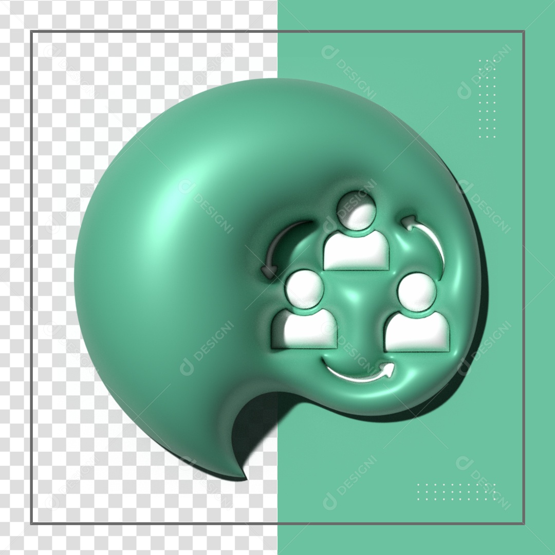 Balão Verde Com Símbolo De Circulo De Pessoas Elemento 3D PSD