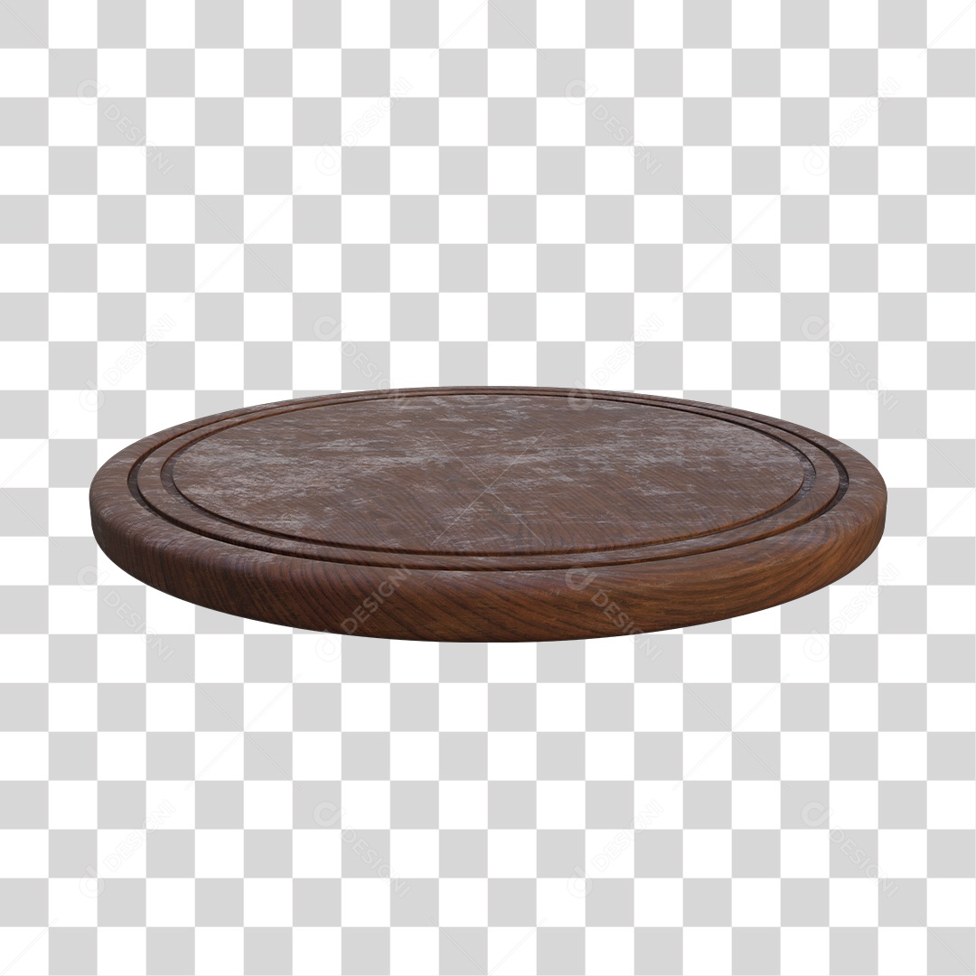 Tábua de Corte De Carne Circular 3D Elemento Para Composição PNG Transparente