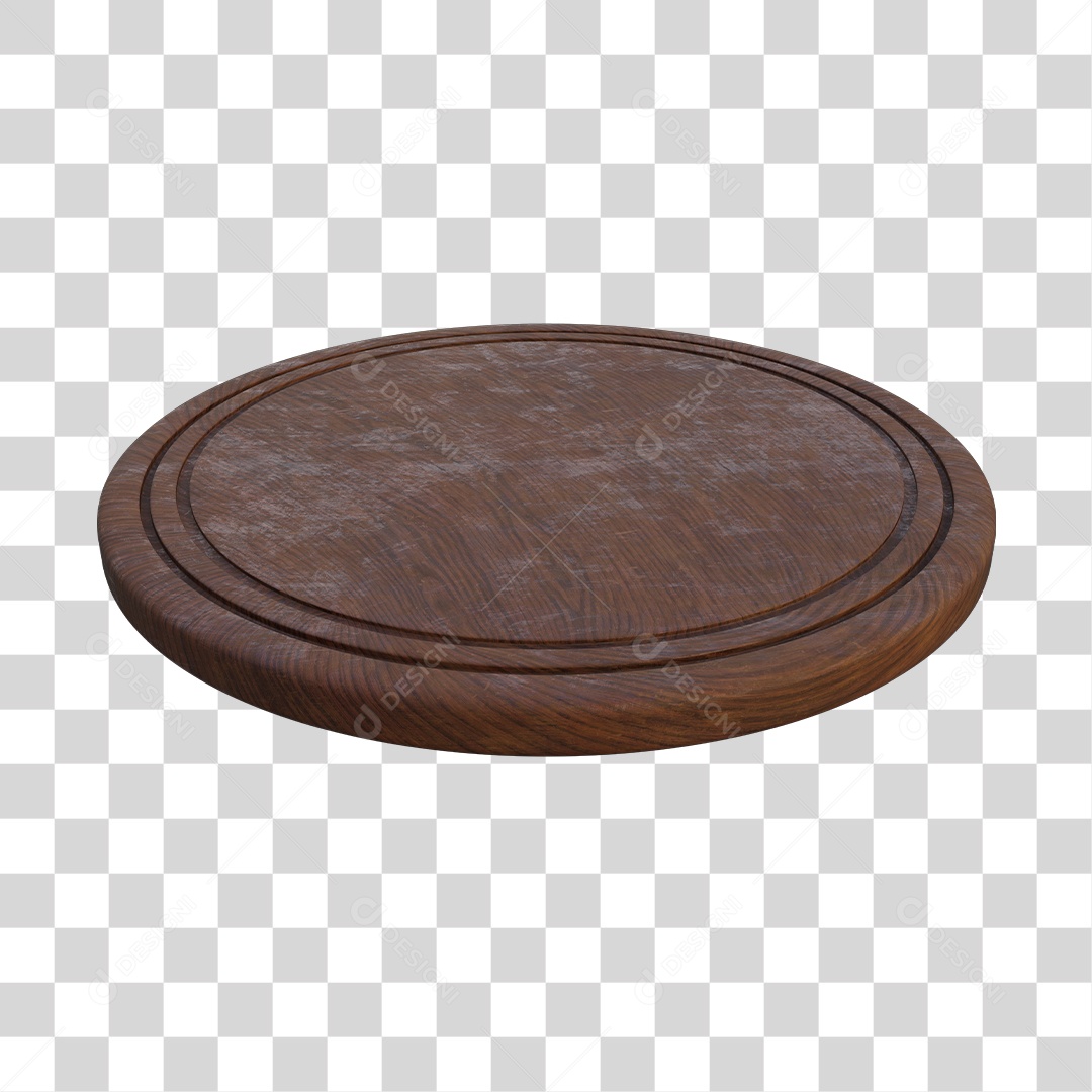 Tábua de Corte De Carne Circular 3D Elemento Para Composição PNG Transparente