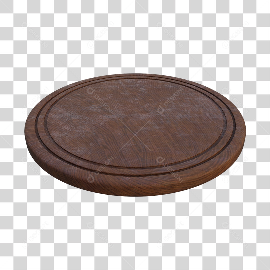 Tábua de Corte De Carne Circular 3D Elemento Para Composição PNG Transparente