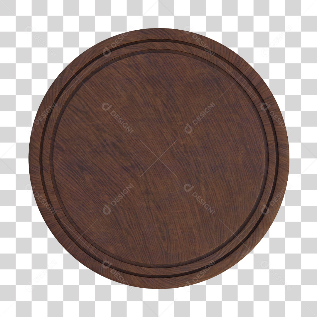 Tábua de Corte De Carne Circular Elemento 3D Para Composição PNG Transparente