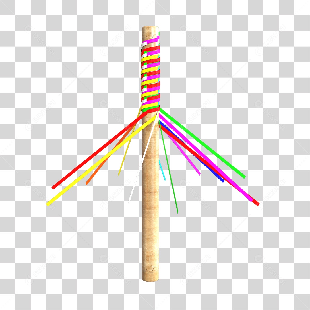 Pau de Fita De São João Elemento 3D PNG Transparente