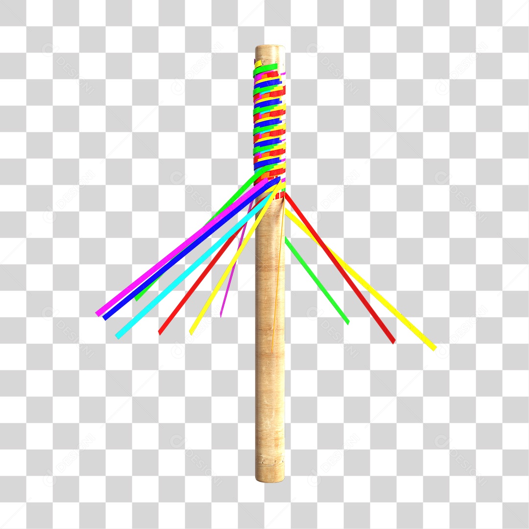 Pau de Fita De São João Elemento 3D PNG Transparente