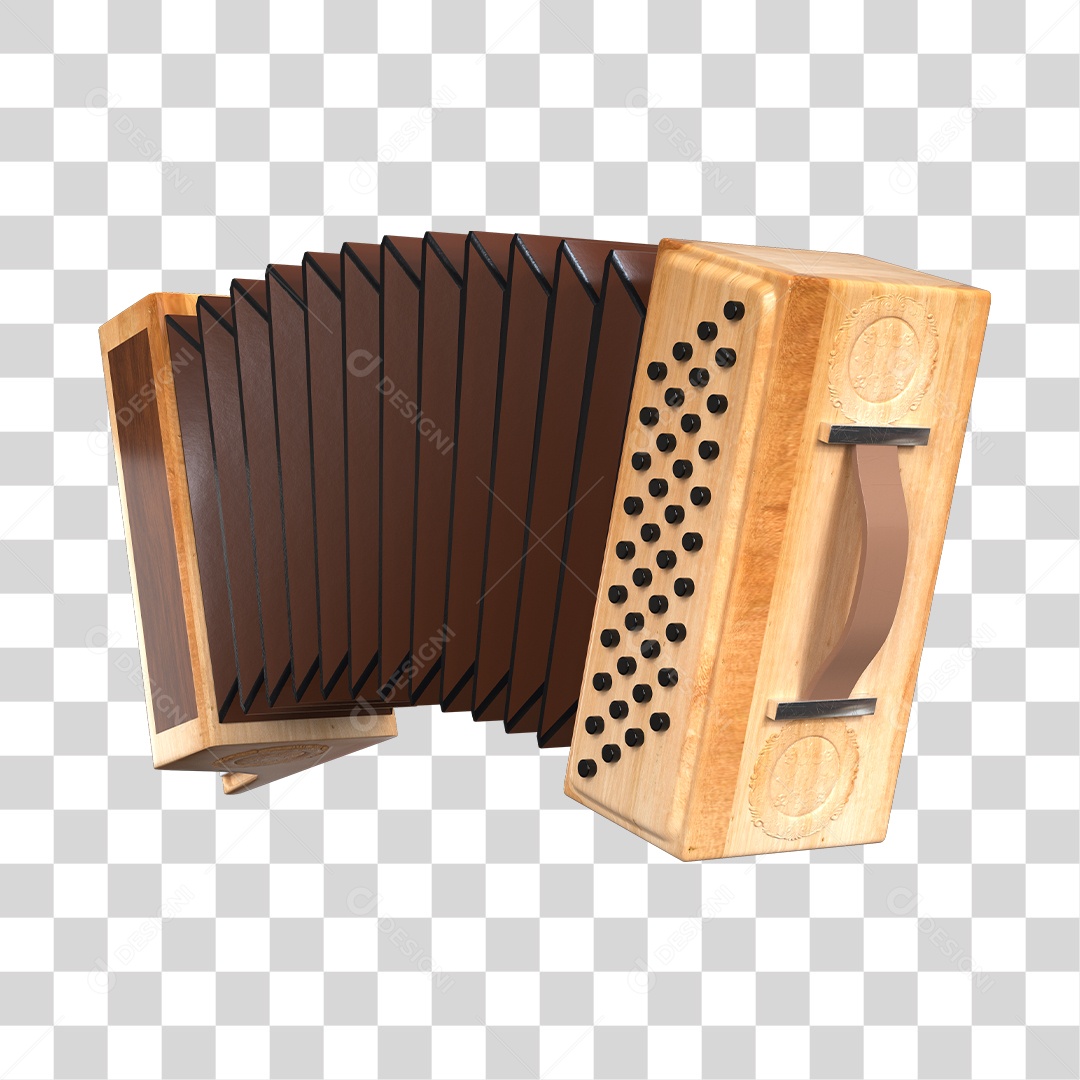 Sanfona De São João Elemento 3D PNG Transparente