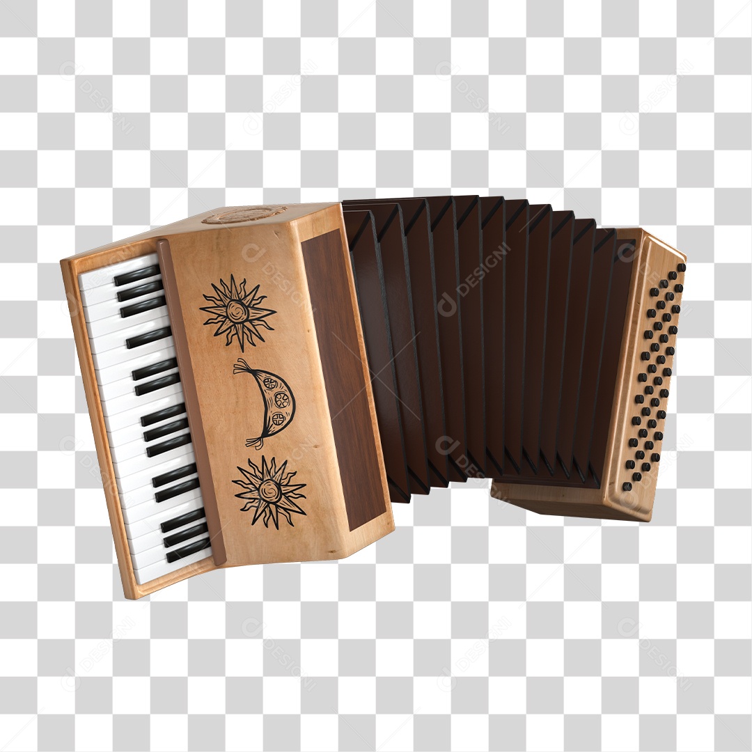 Sanfona De São João Elemento 3D PNG Transparente