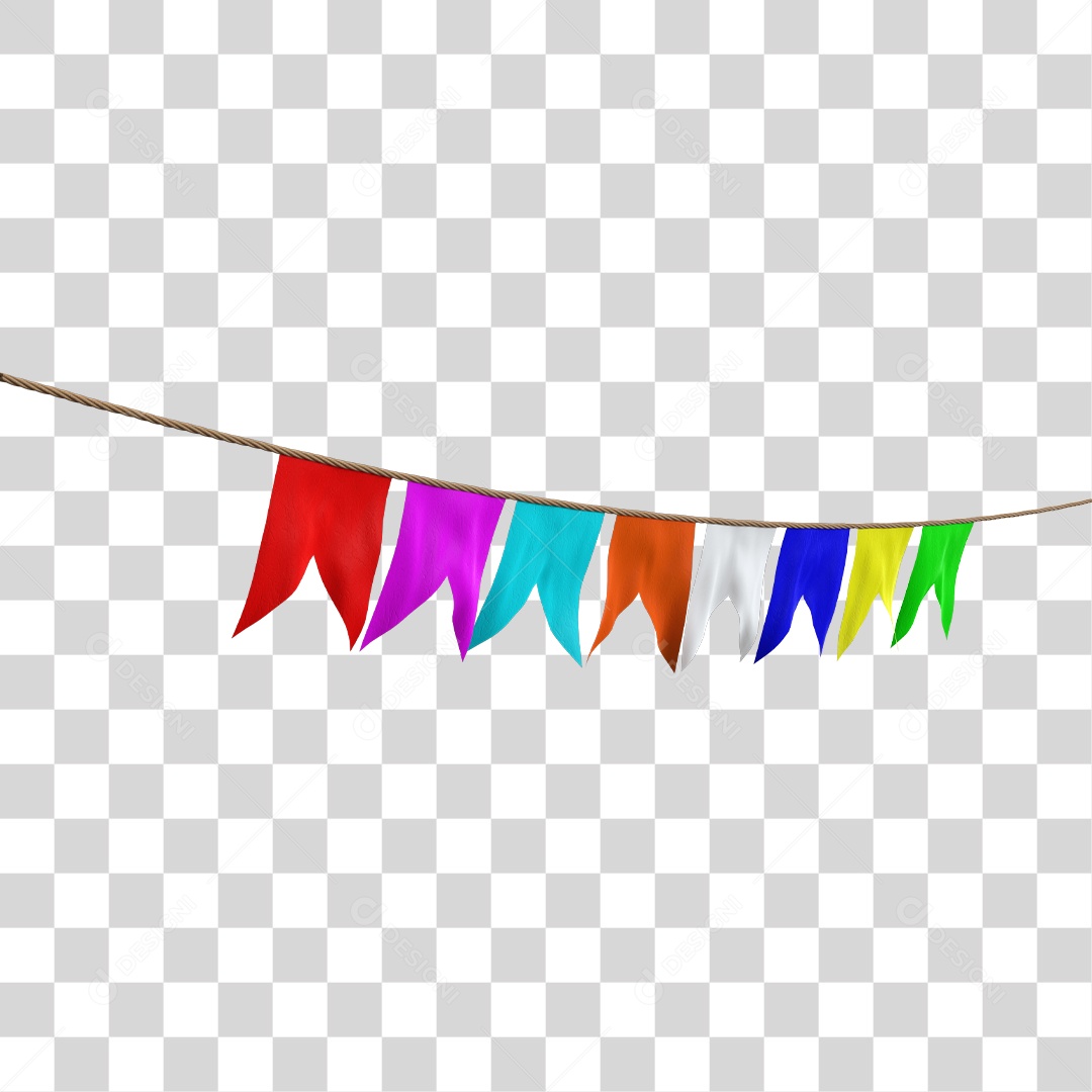 Bandeirinhas De São João Elemento 3D PNG Transparente