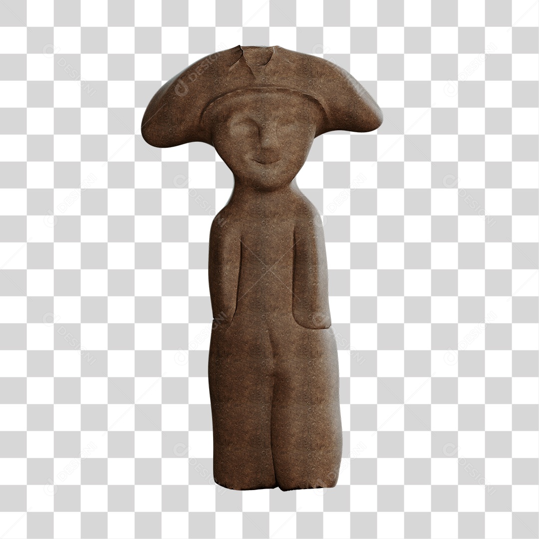Escultura De São João Elemento 3D PNG Transparente