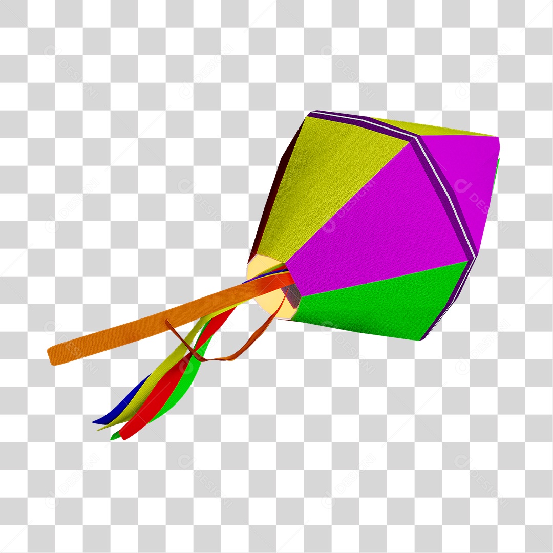 Balão e Fitas Colorido Elemento 3D PNG Transparente