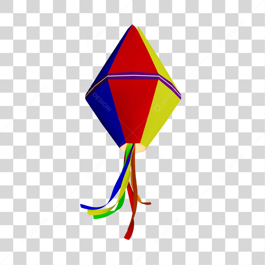 Balão e Fitas Colorido Elemento 3D PNG Transparente