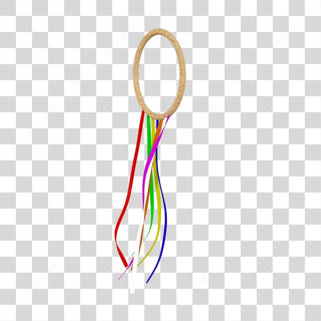 Fitas Coloridas e Círculo De São João Elemento 3D PNG Transparente