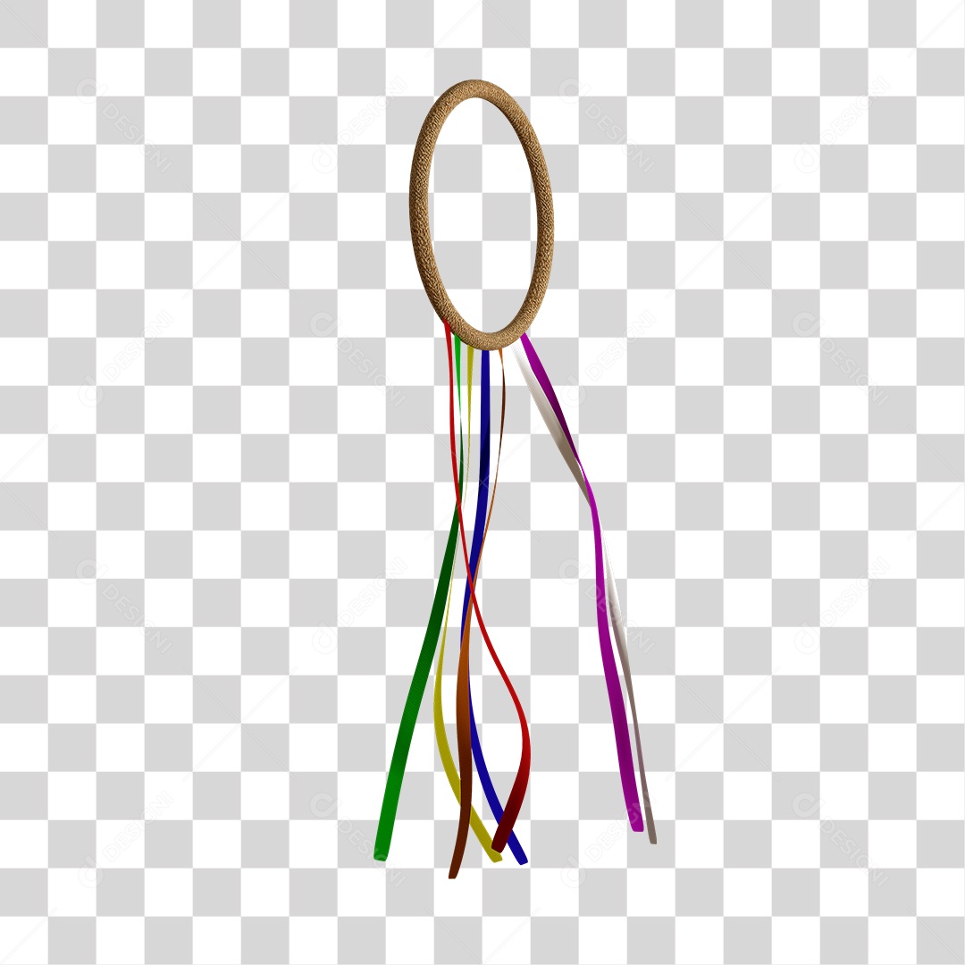 Fitas Coloridas e Círculo De São João Elemento 3D PNG Transparente