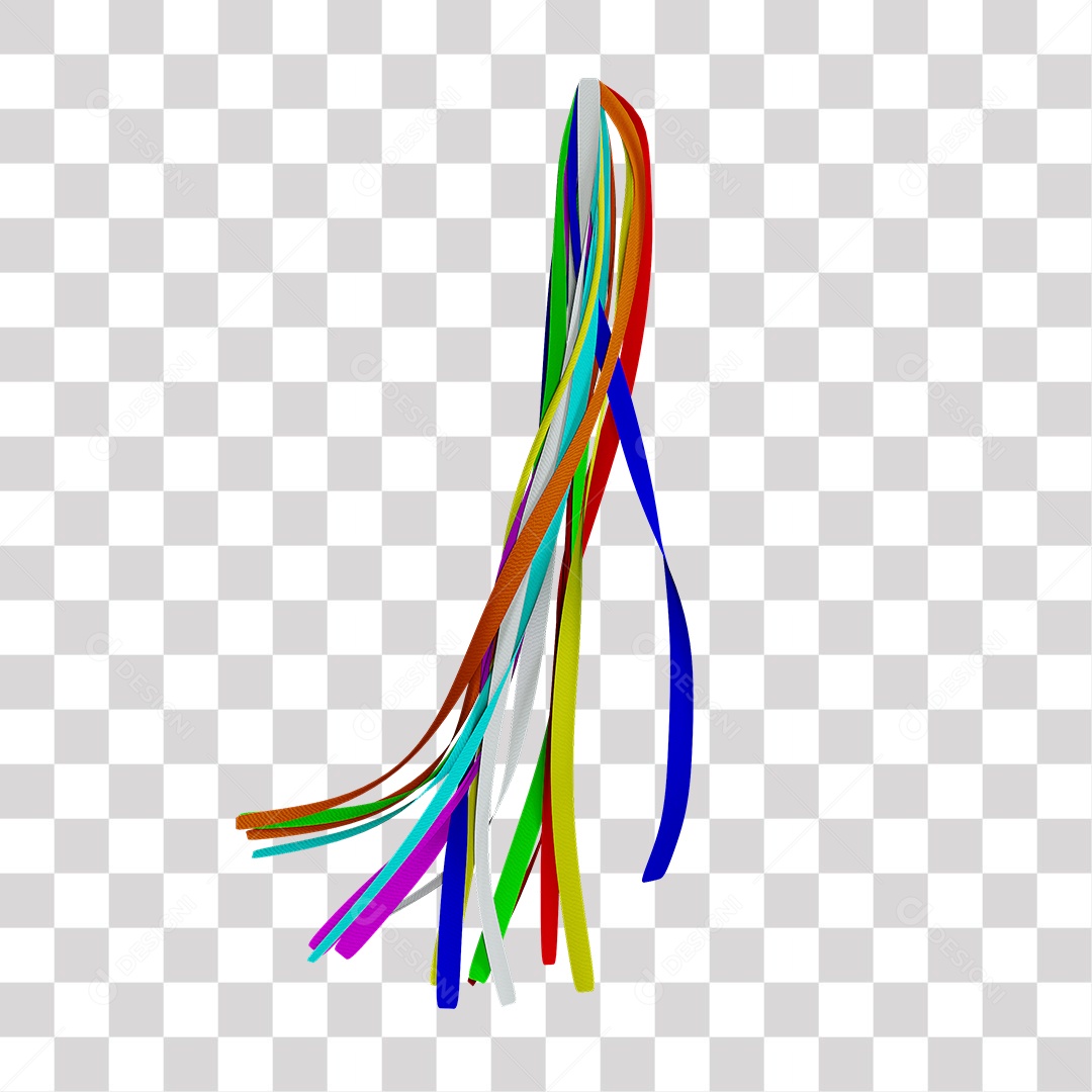 Fitas Coloridas De São João Elemento 3D PNG Transparente