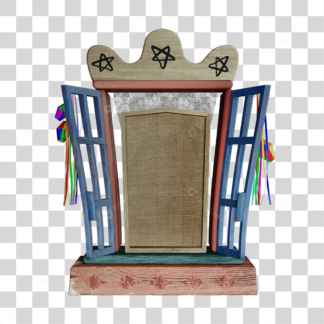 Janela De São João Elemento 3D PNG Transparente