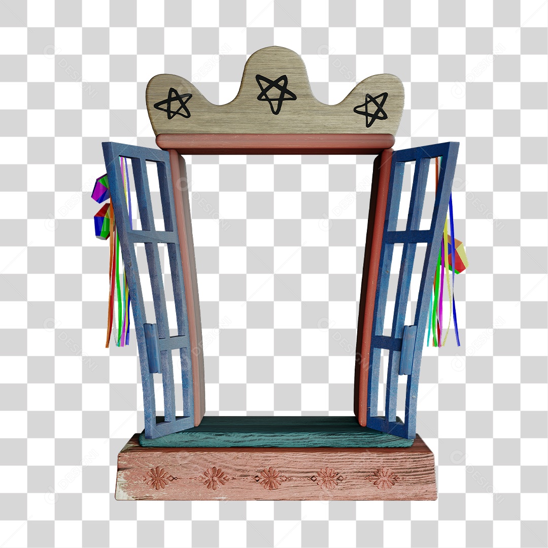 Janela De São João Elemento 3D PNG Transparente