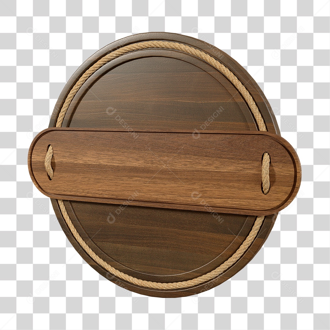 Painel De Madeira Redondo Elemento 3D PNG Transparente