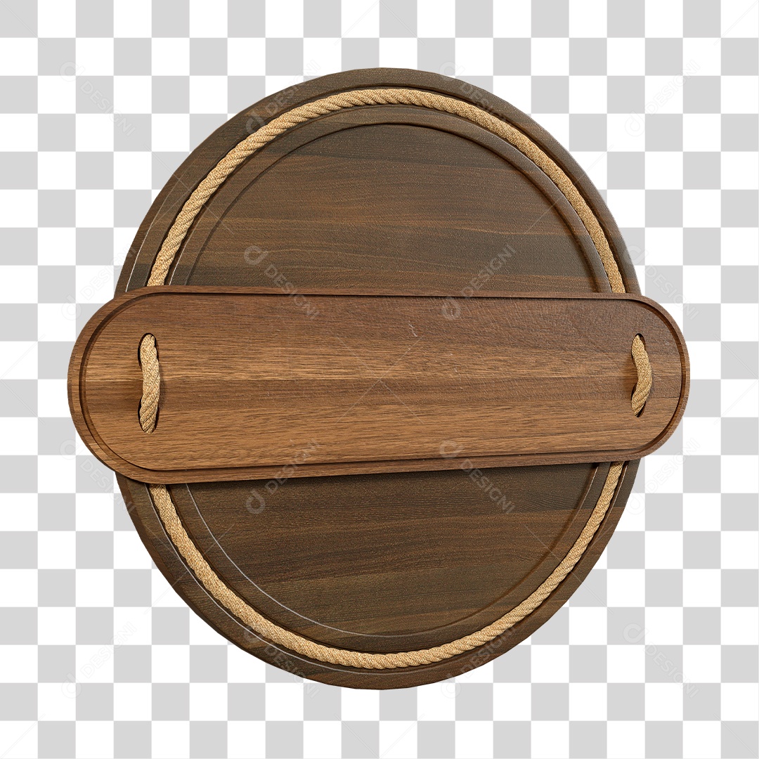 Painel De Madeira Redondo Elemento 3D PNG Transparente
