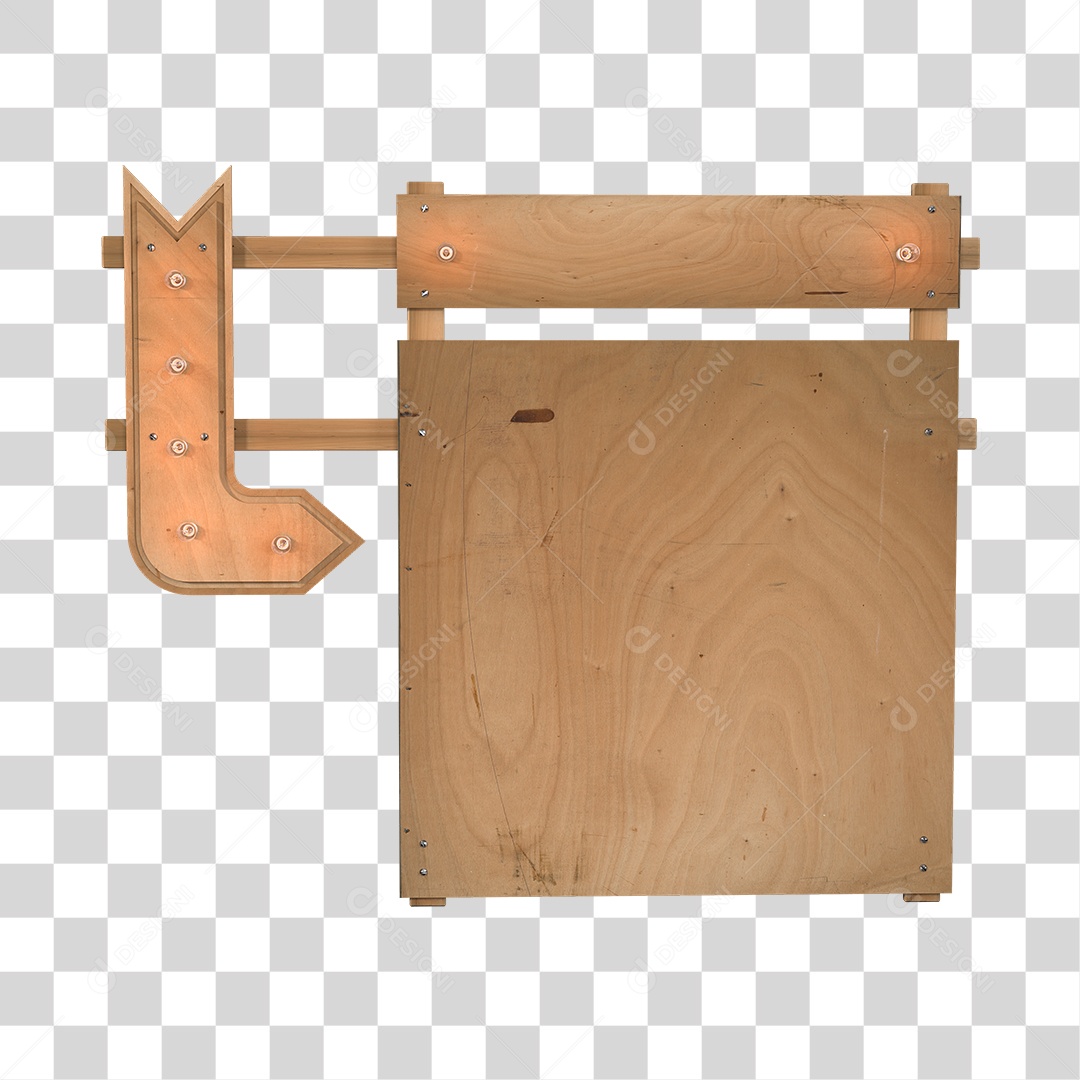 Painel De Madeira e Metal Elemento 3D PNG Transparente