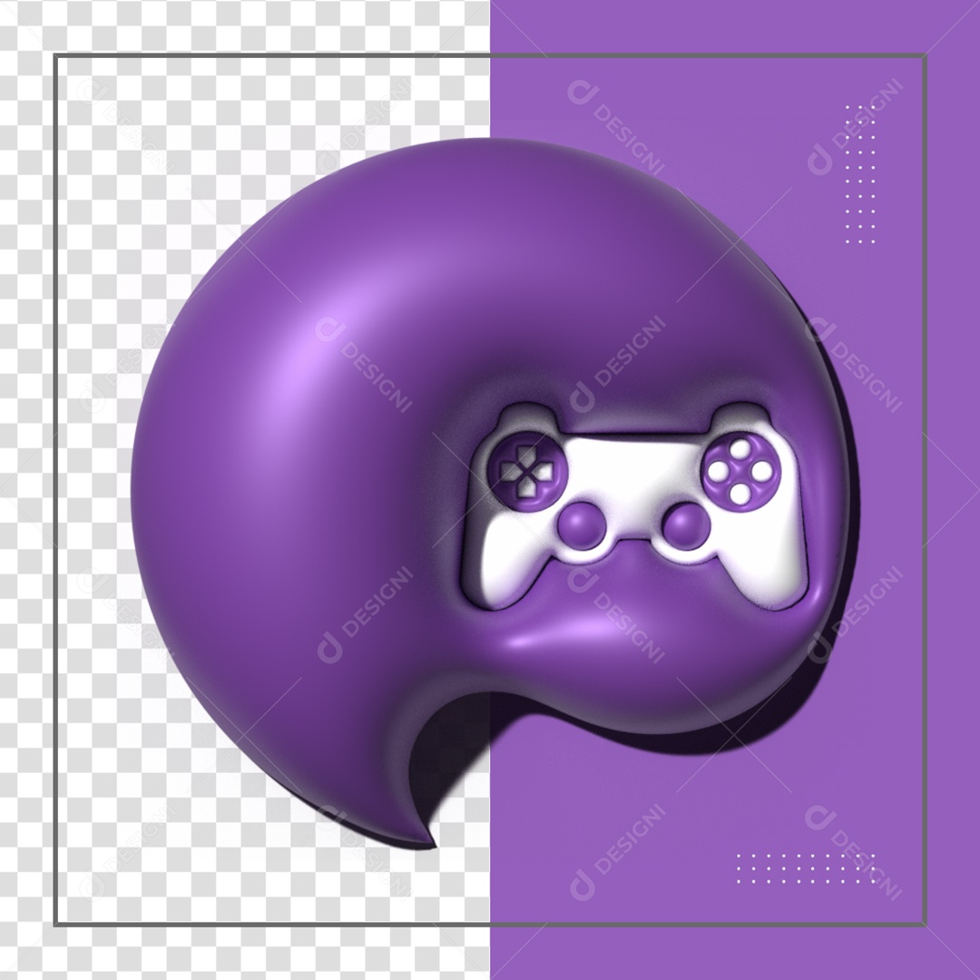 Ícone Roxo Com Controle De Vídeo Game Elemento 3D PSD