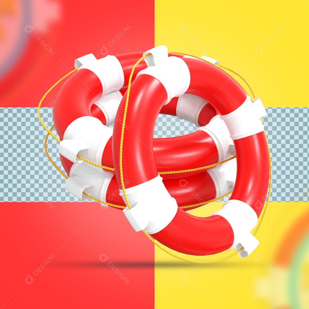 Elemento De 3 Boias Salva Vidas Para Composição PSD