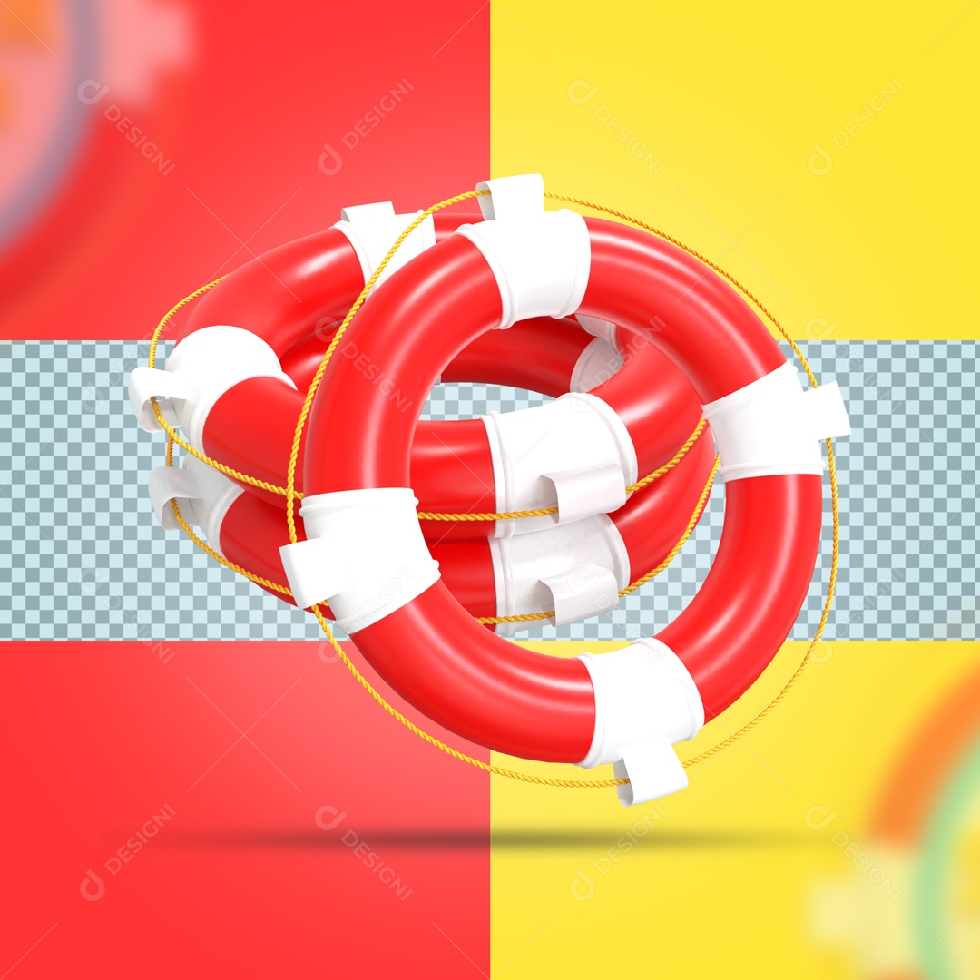 Elemento De 3 Boias Salva Vidas Para Composição PSD