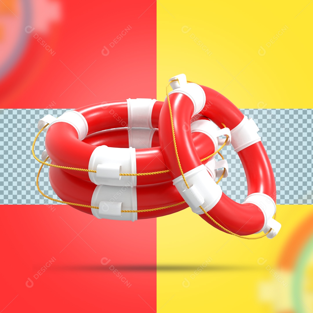 Elemento De 3 Boias Salva Vidas Para Composição PSD