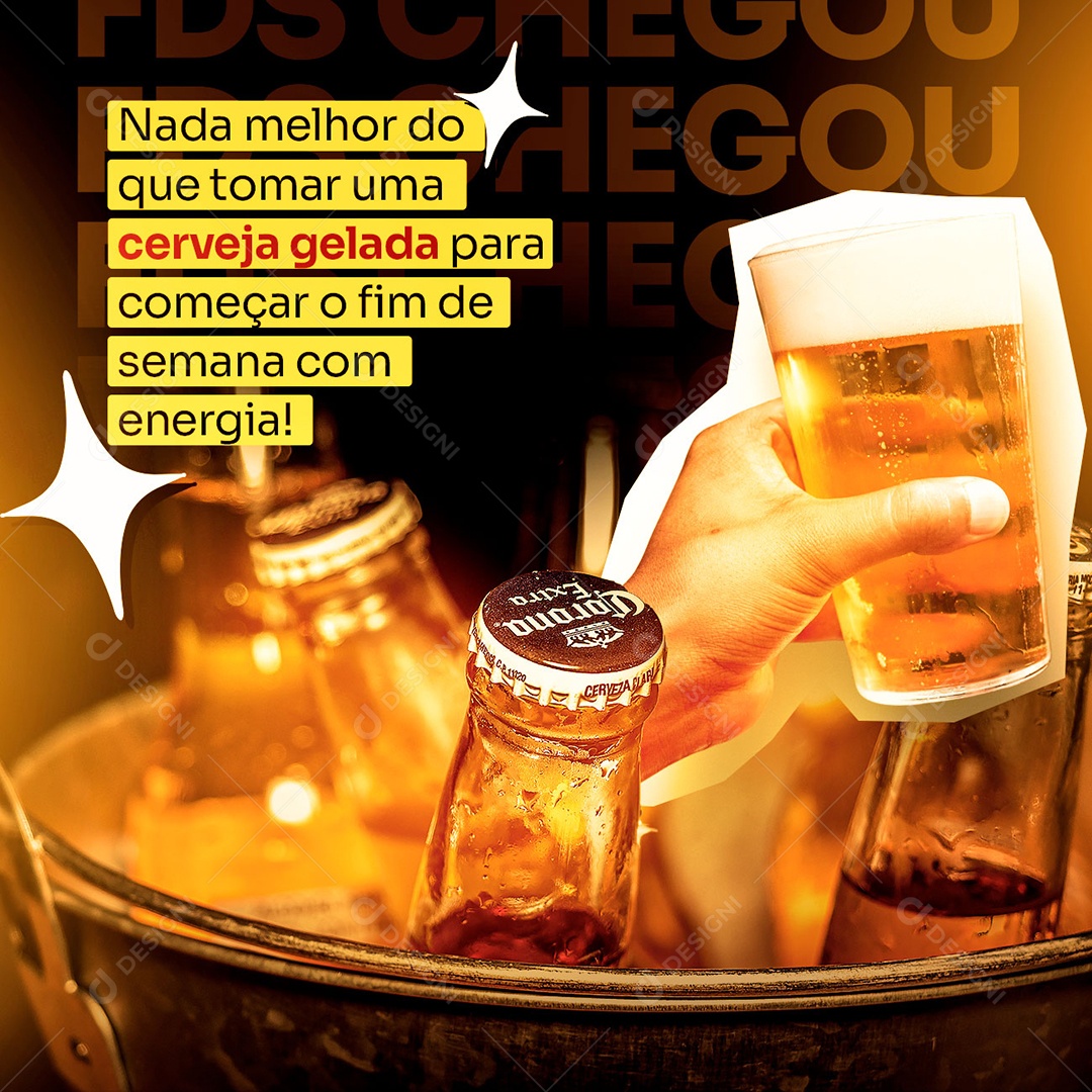 Nada Melhor Do Que Tomar Uma Cerveja Gelada Fim De Semana FDS Social Media PSD Editável