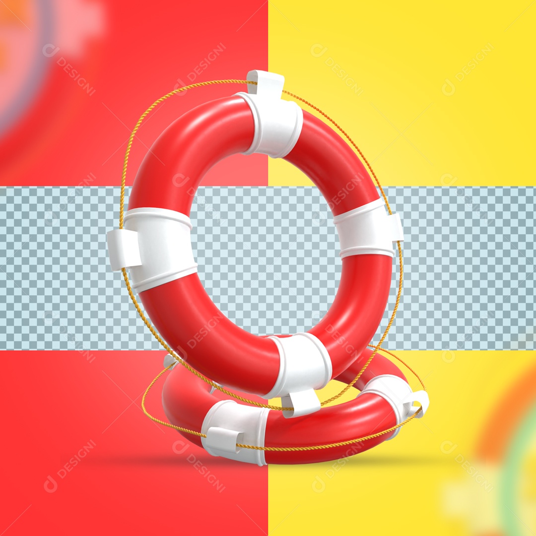 Elemento De 2 Boias Salva Vidas Para Composição PSD