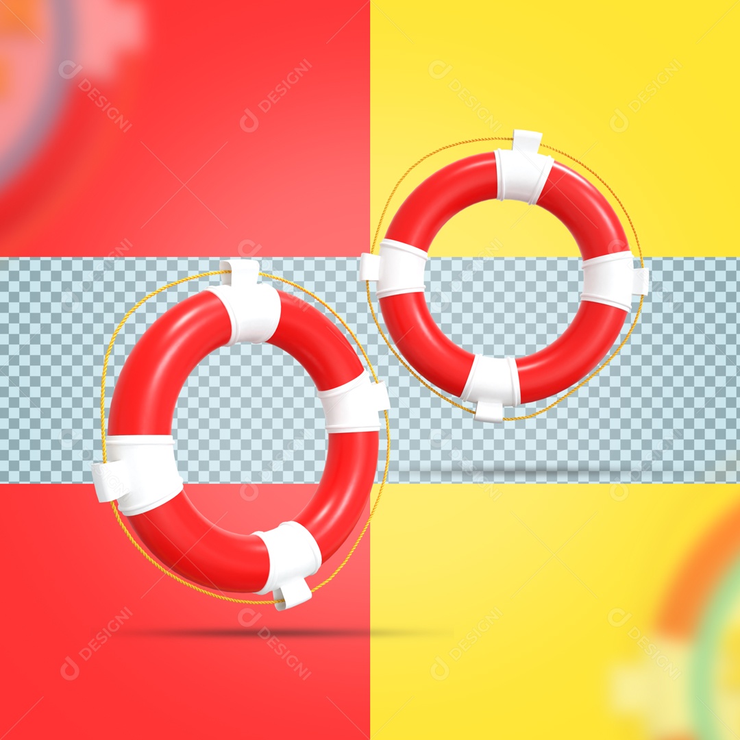 Elemento De 2 Boias Salva Vidas Para Composição PSD