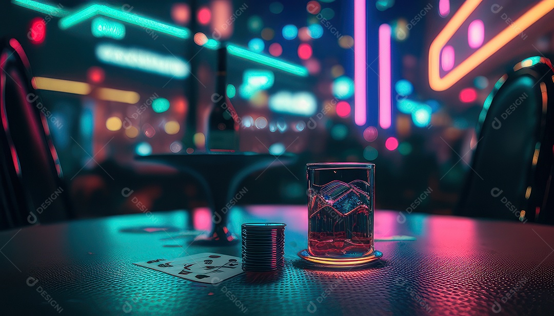 Fichas de pôquer de cassino combina com cartões