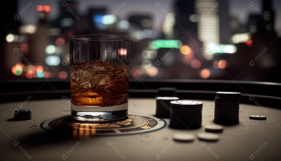 Fichas de pôquer de cassino combina com cartões