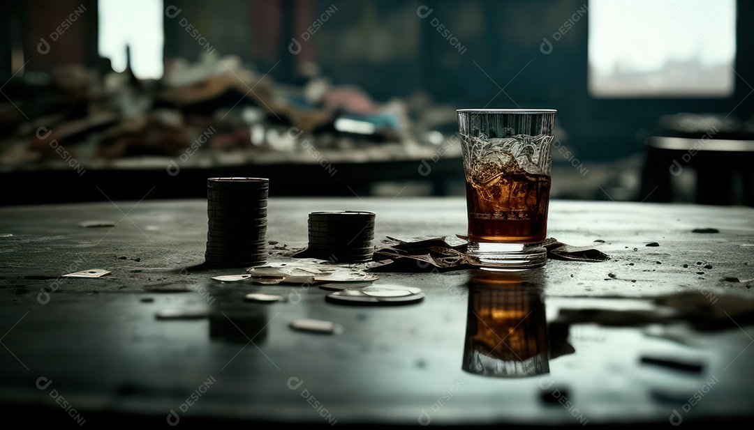 Fichas de pôquer de cassino combina com cartões