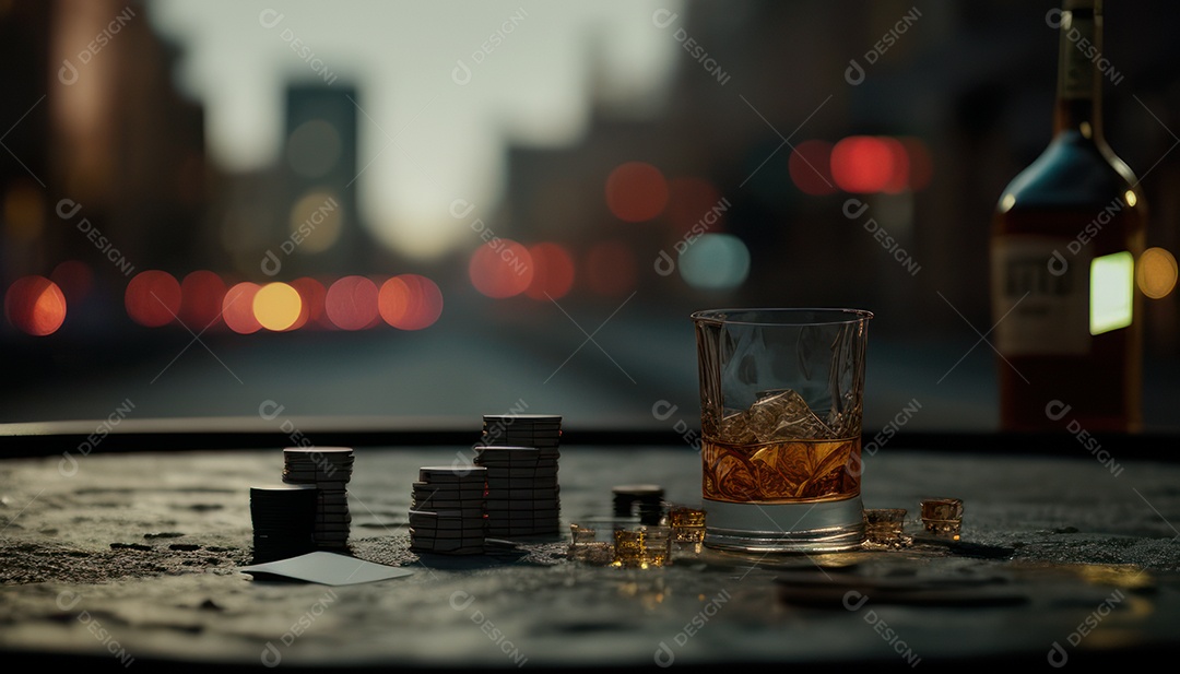 Fichas de pôquer de cassino combina com cartões