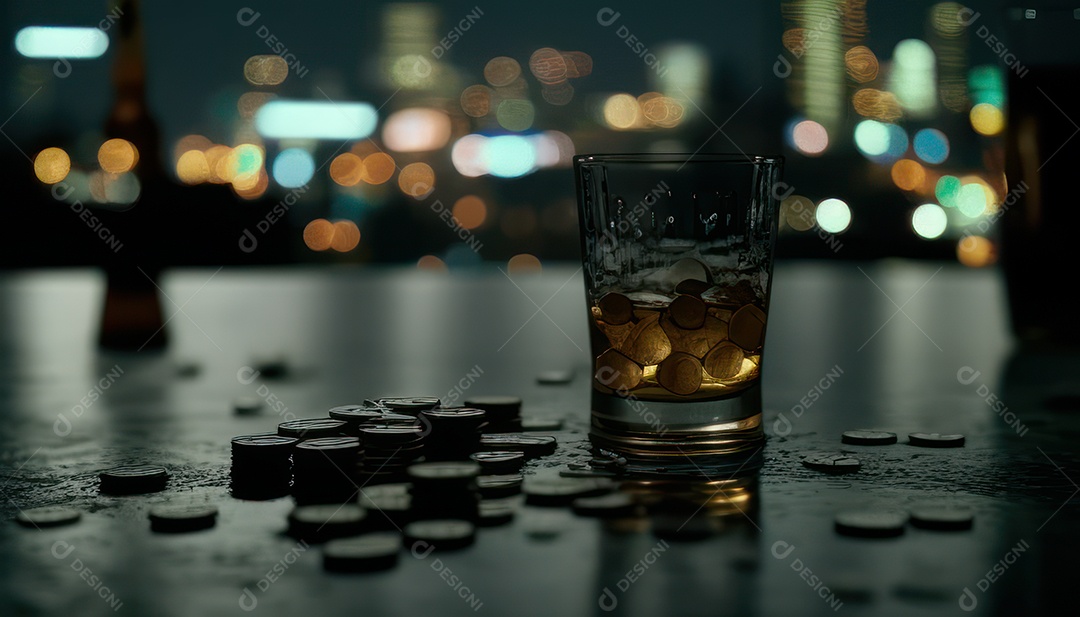 Fichas de pôquer de cassino combina com cartões