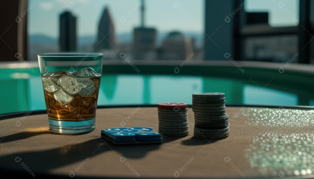 Fichas de pôquer de cassino combina com cartões