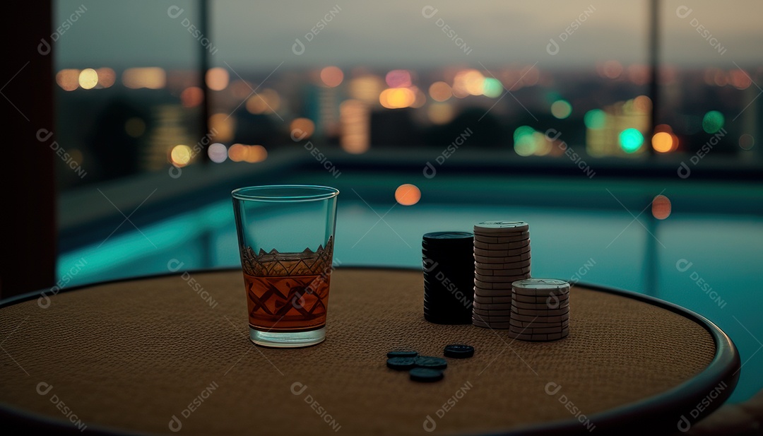 Fichas de pôquer de cassino combina com cartões