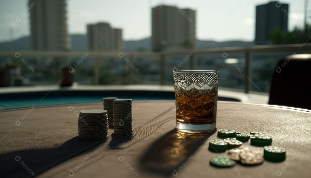 Fichas de pôquer de cassino combina com cartões