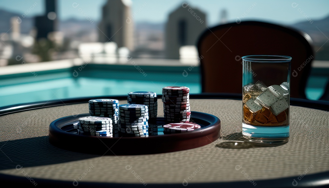 Fichas de pôquer de cassino combina com cartões