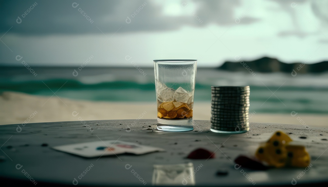 Fichas de pôquer de cassino combina com cartões