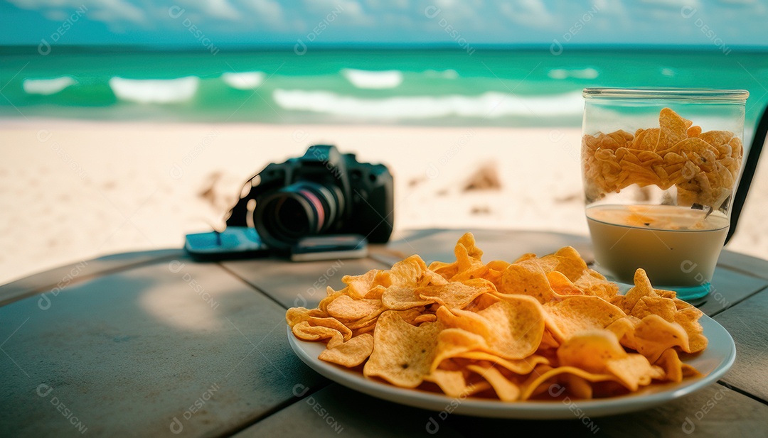 Porção sobre uma prato branco sobre uma mesa de madeira