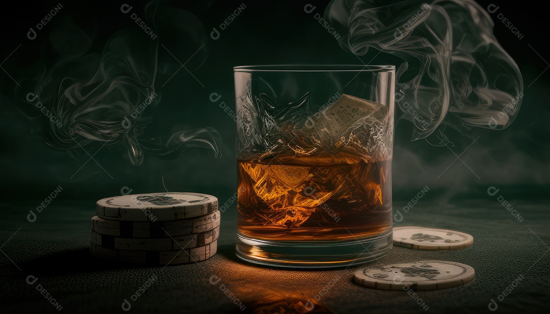 Fichas de pôquer de cassino combina com cartões