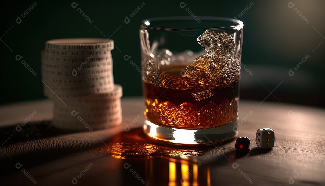 Fichas de pôquer de cassino combina com cartões