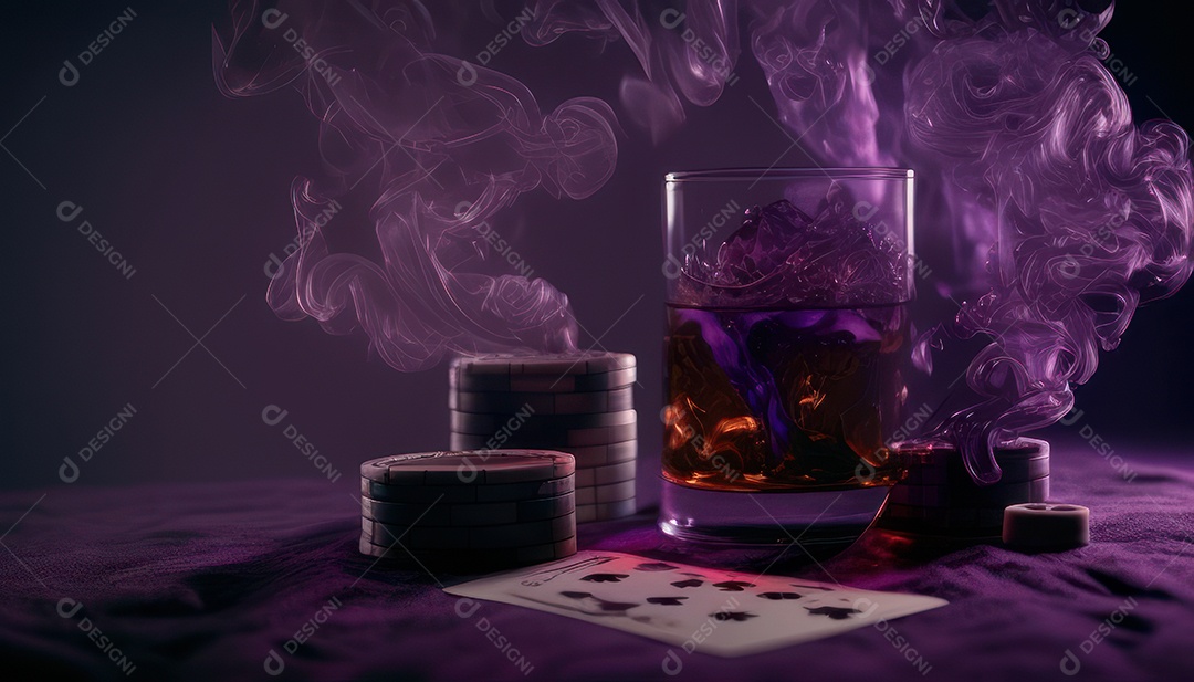 Fichas de pôquer de cassino combina com cartões