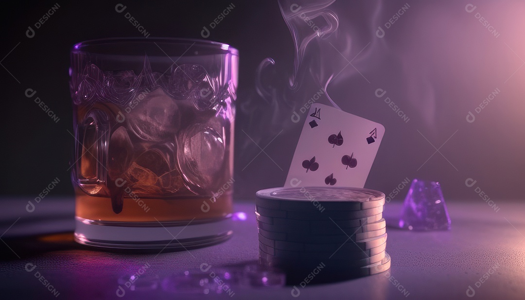 Fichas de pôquer de cassino combina com cartões