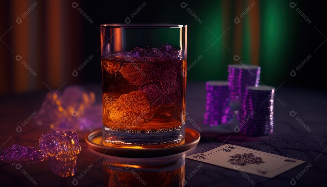 Fichas de pôquer de cassino combina com cartões