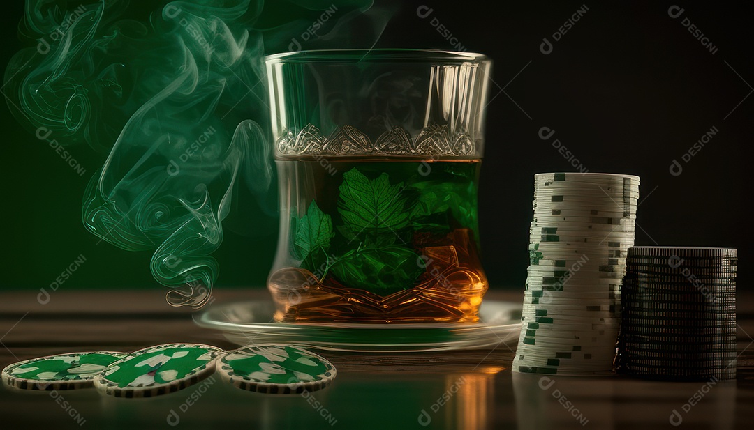 Fichas de pôquer de cassino combina com cartões