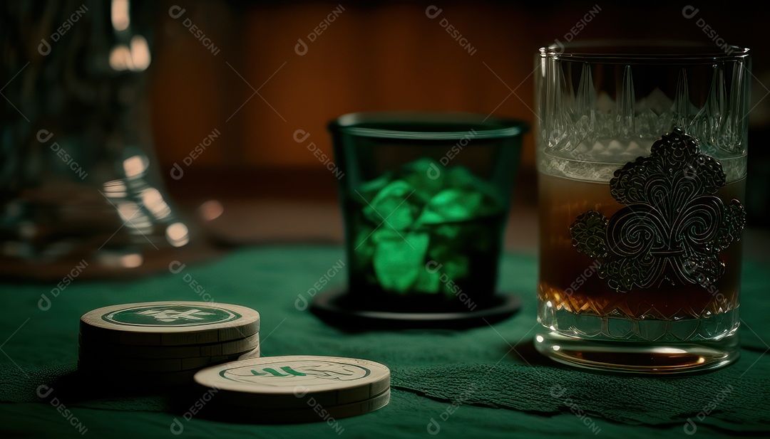 Fichas de pôquer de cassino combina com cartões