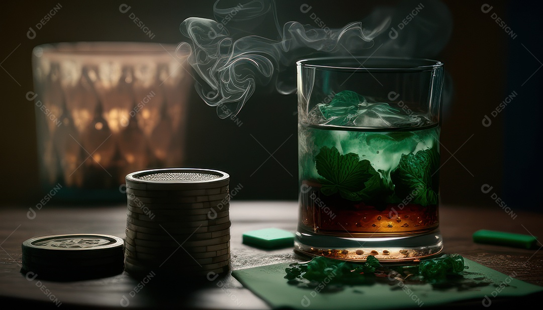 Fichas de pôquer de cassino combina com cartões