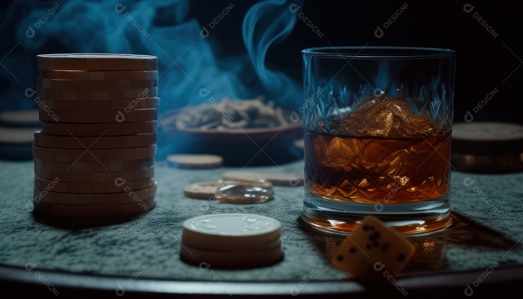 Fichas de pôquer de cassino combina com cartões