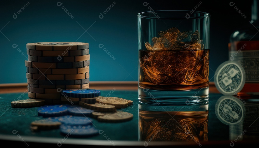 Fichas de pôquer de cassino combina com cartões